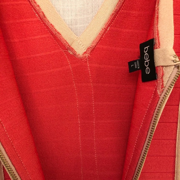 Coral/Nude BEBE Dress - Picture 4 of 5